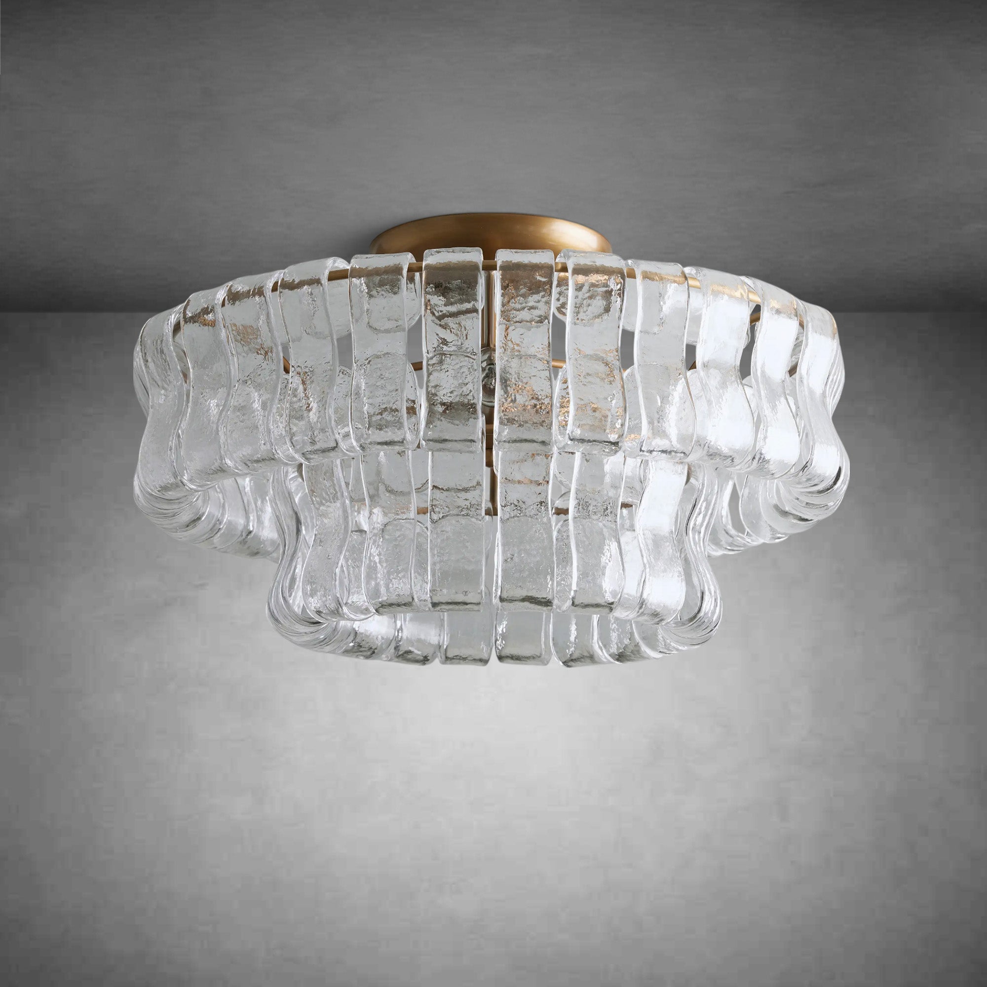 Ghiaccio Modern Glass Flushmount - fovolighting