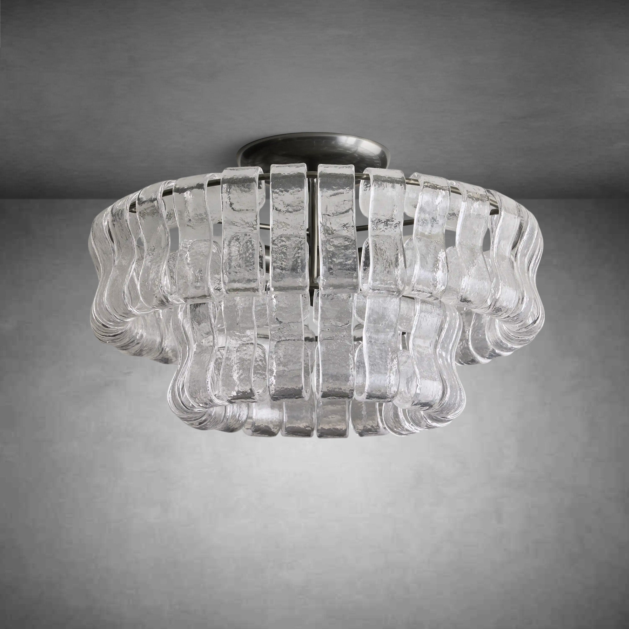 Ghiaccio Modern Glass Flushmount - fovolighting