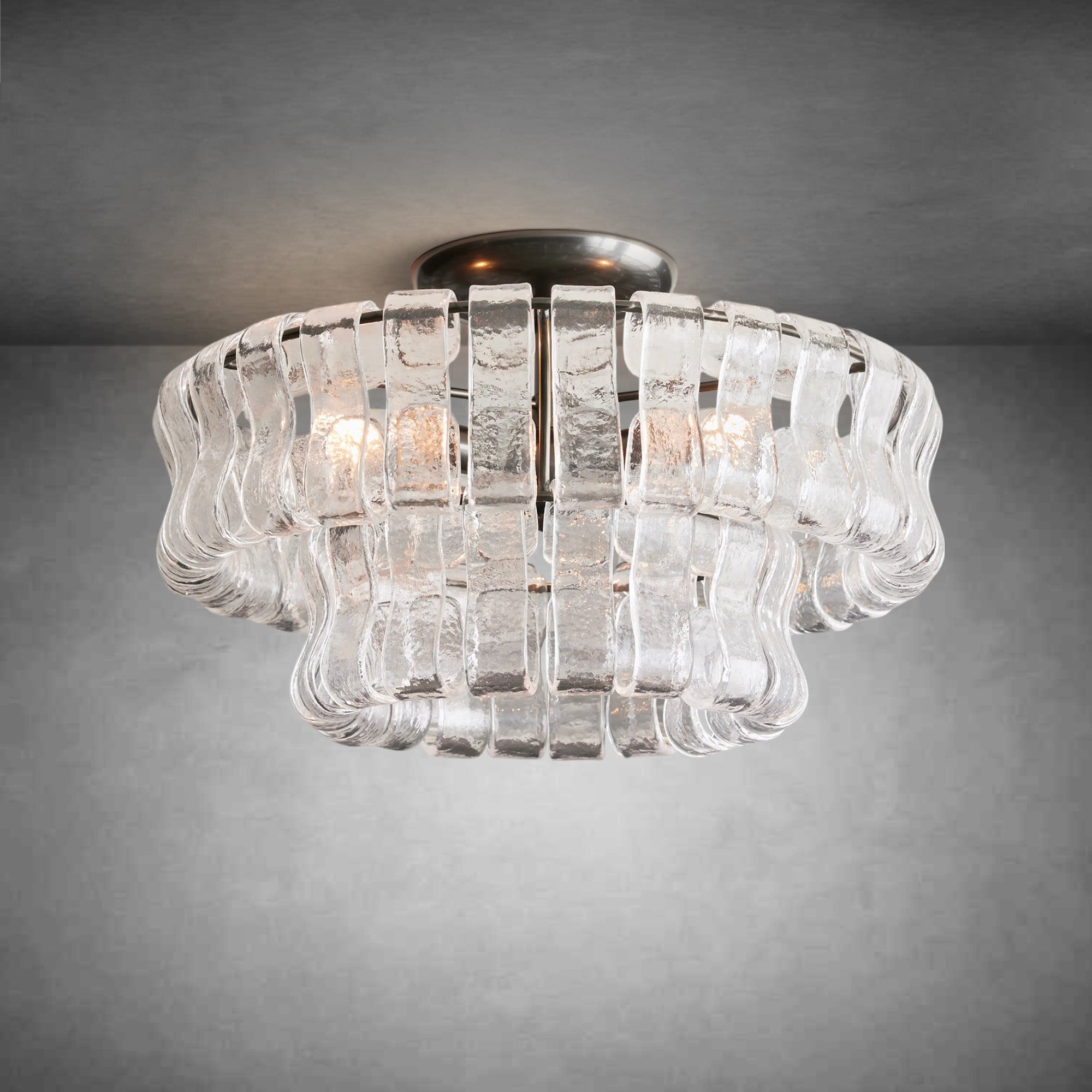 Ghiaccio Modern Glass Flushmount - fovolighting