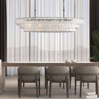 Ghiaccio Oval Chandelier 54"W/65"W - Merlinlamps