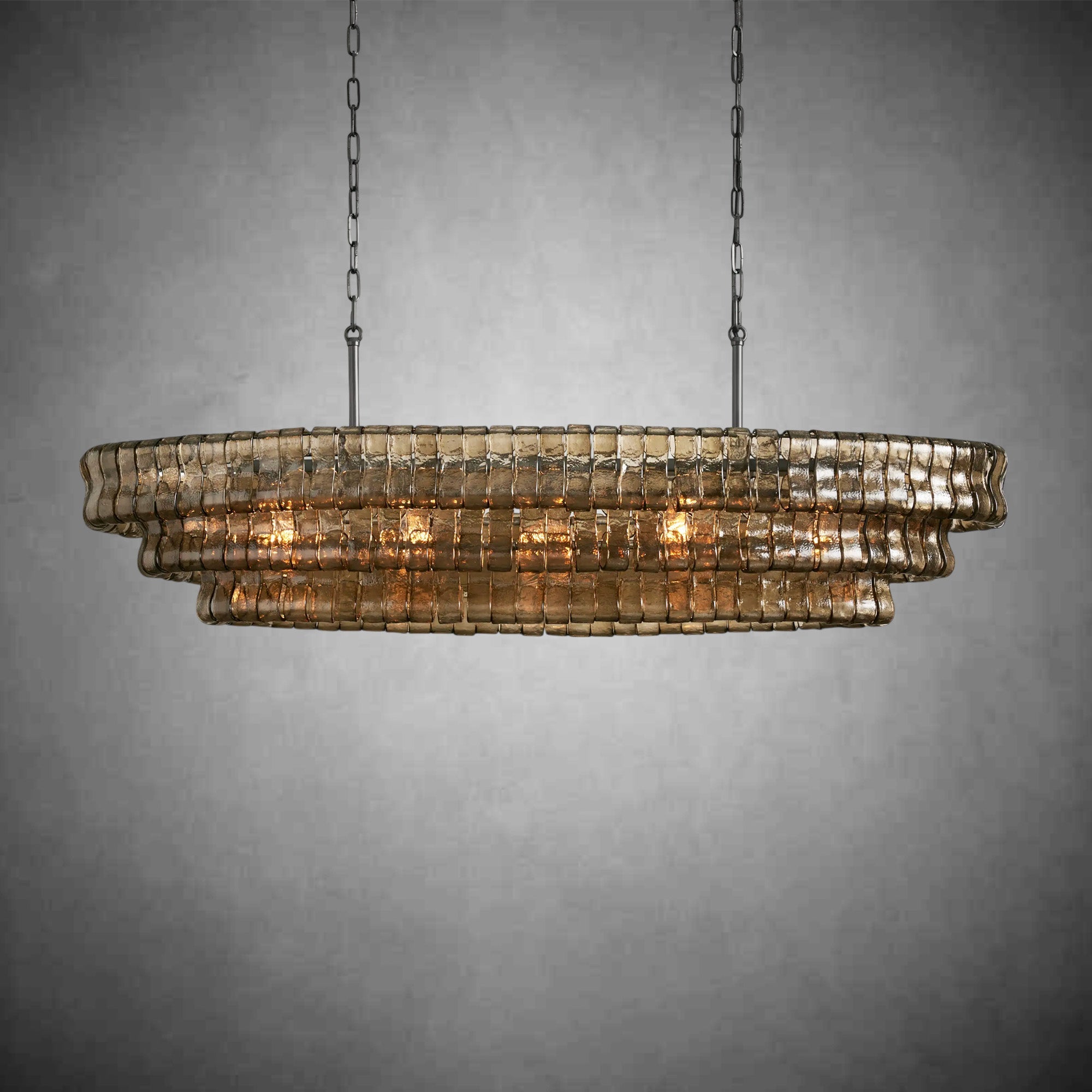 Ghiaccio Oval Chandelier 54"W/65"W - Merlinlamps