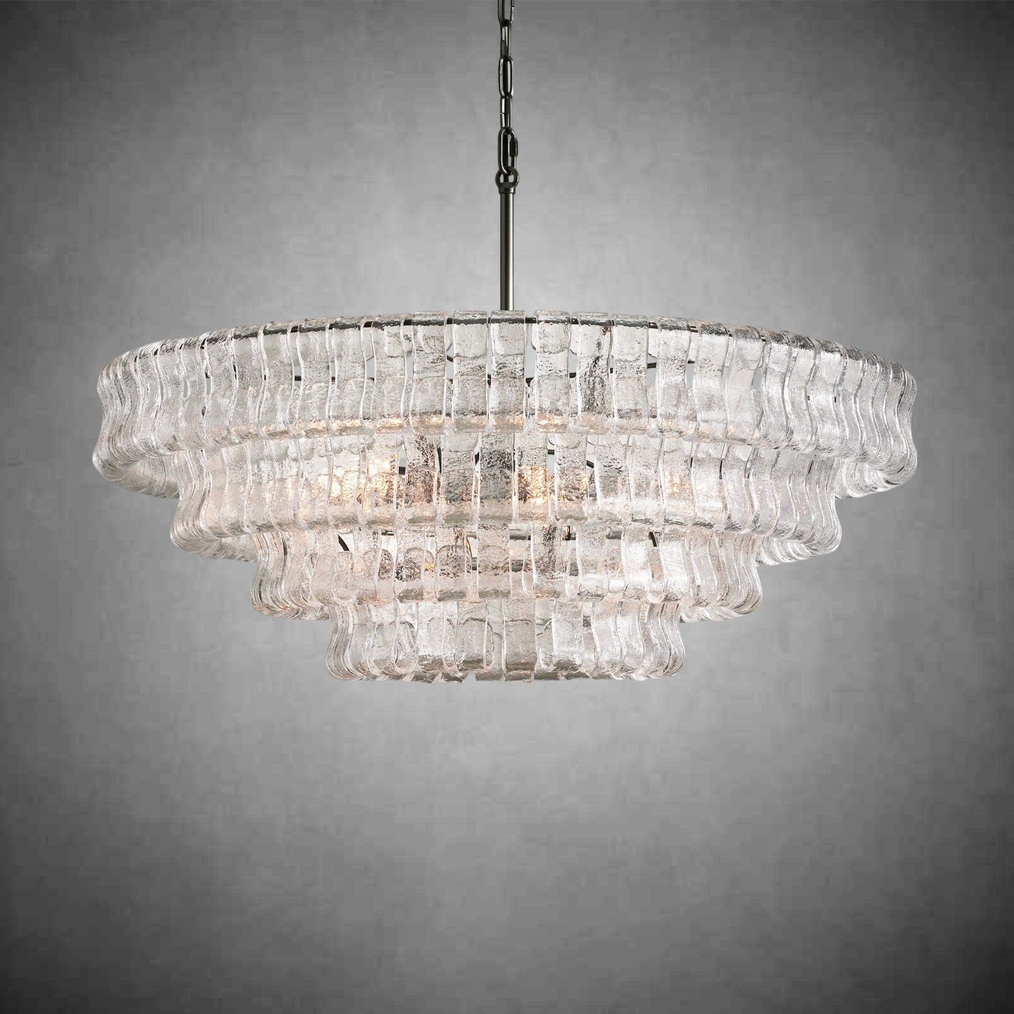 Ghiaccio Round Glass Chandelier - fovolighting