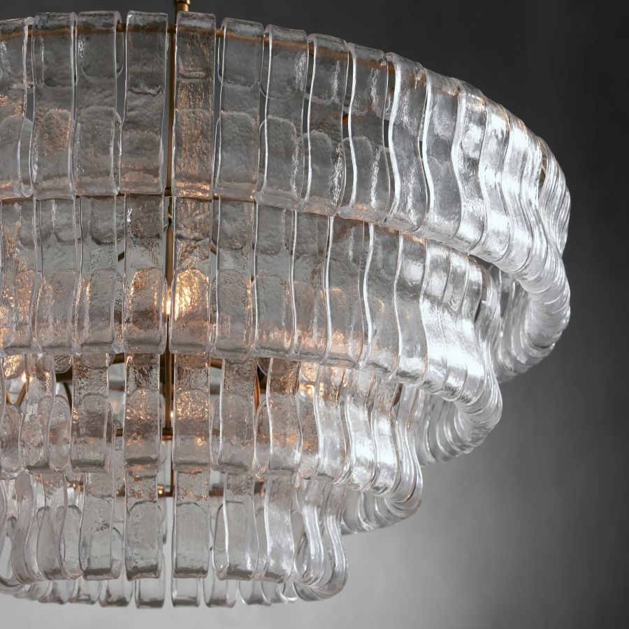 Ghiaccio Round Glass Chandelier - fovolighting