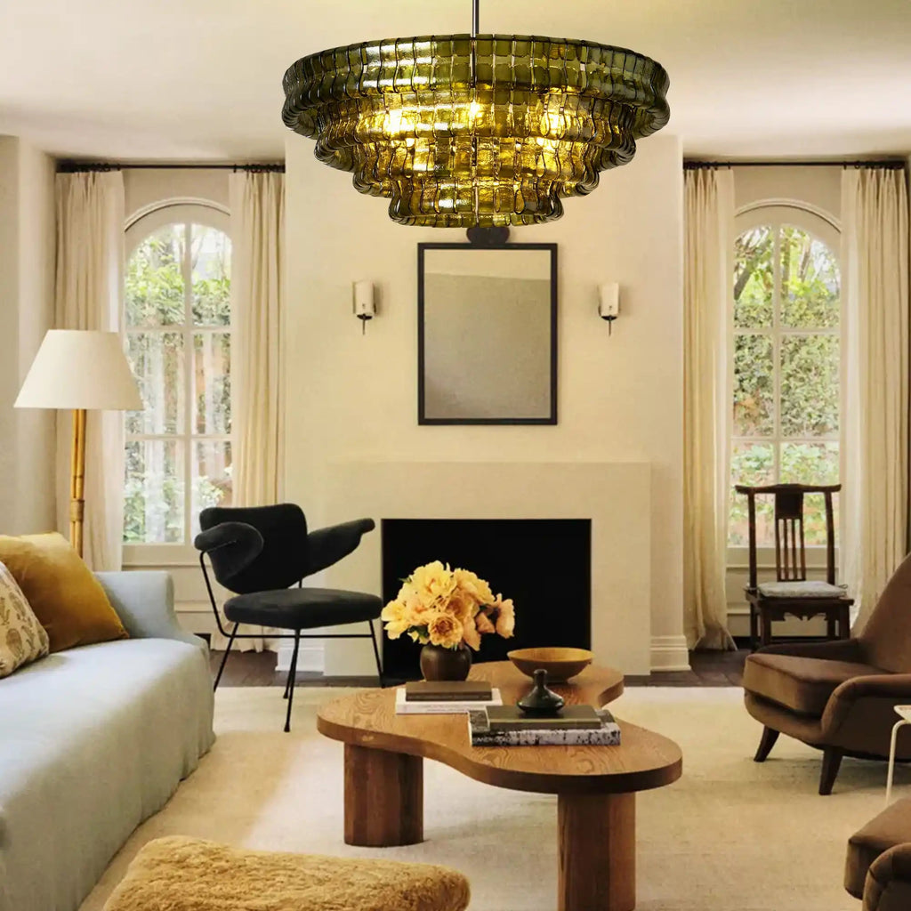 Ghiaccio Round Glass Chandelier - fovolighting