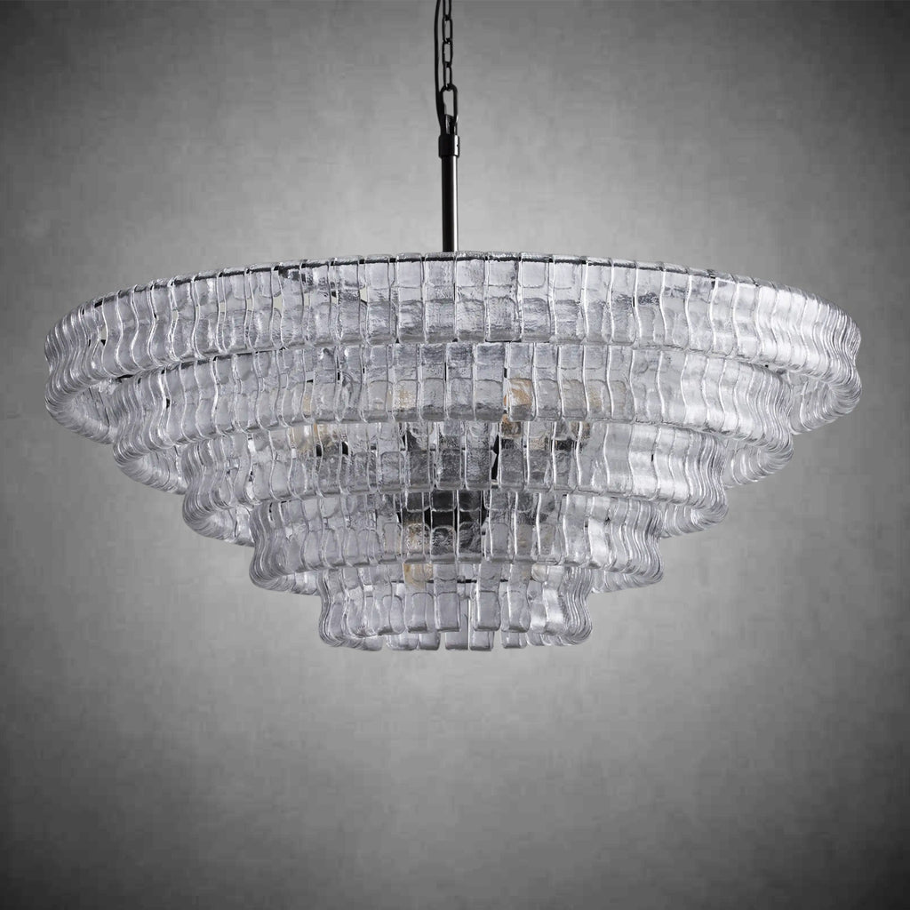 Ghiaccio Round Glass Chandelier - fovolighting