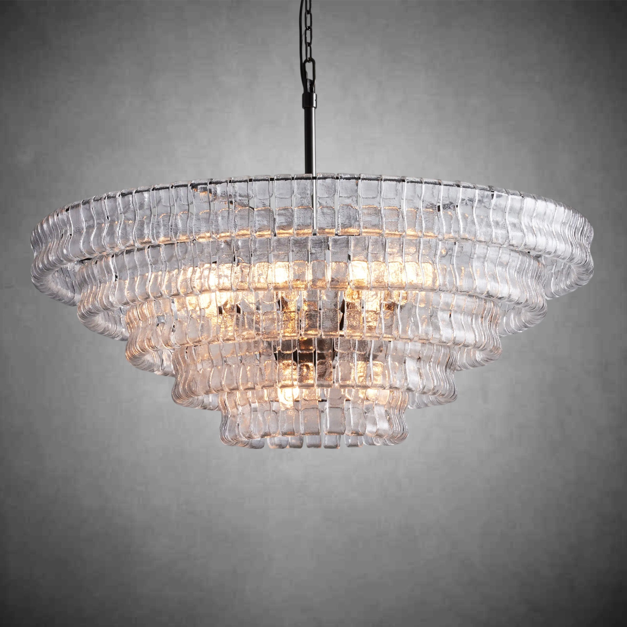 Ghiaccio Round Glass Chandelier - fovolighting