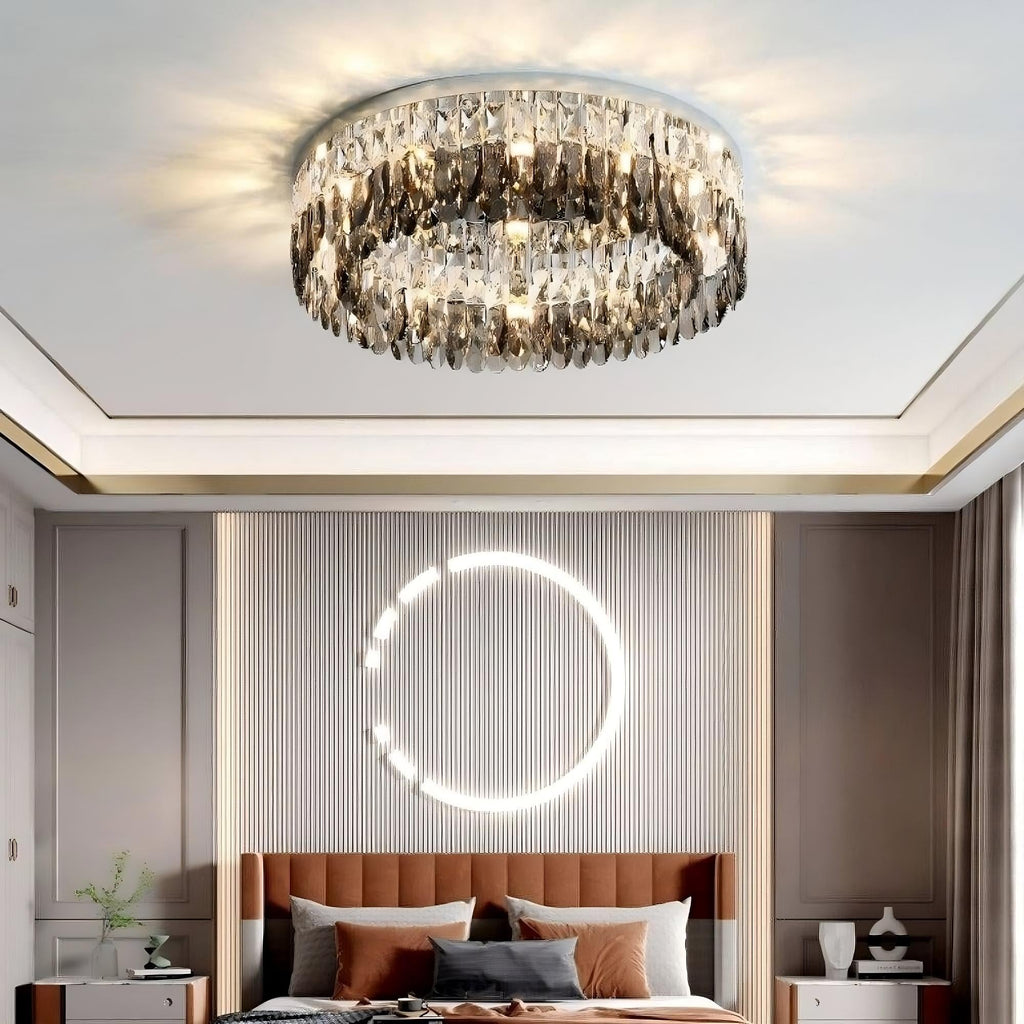 Giano Crystal Flush Mount Chandelier - fovolighting