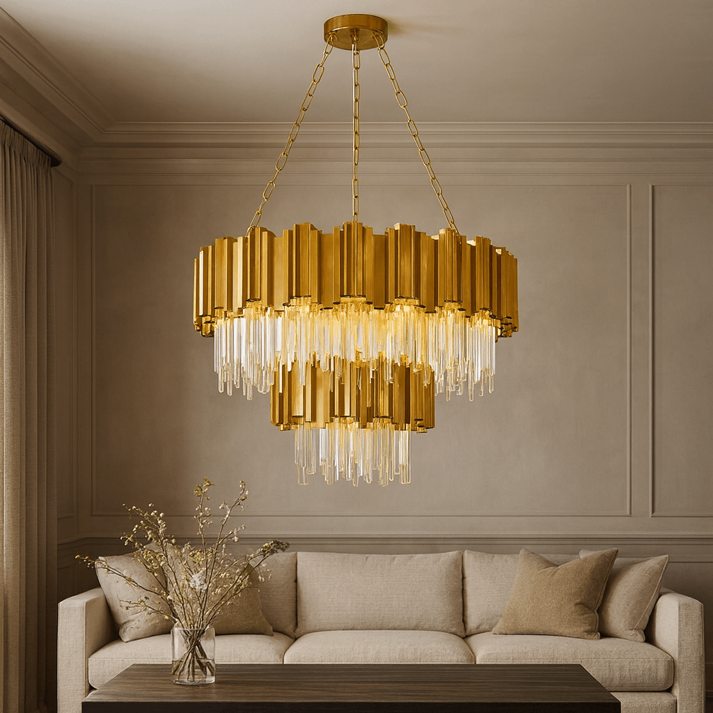 Gio 2 - Tier Crystal Chandelier - fovolighting