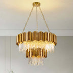 Gio 2 - Tier Crystal Chandelier - fovolighting