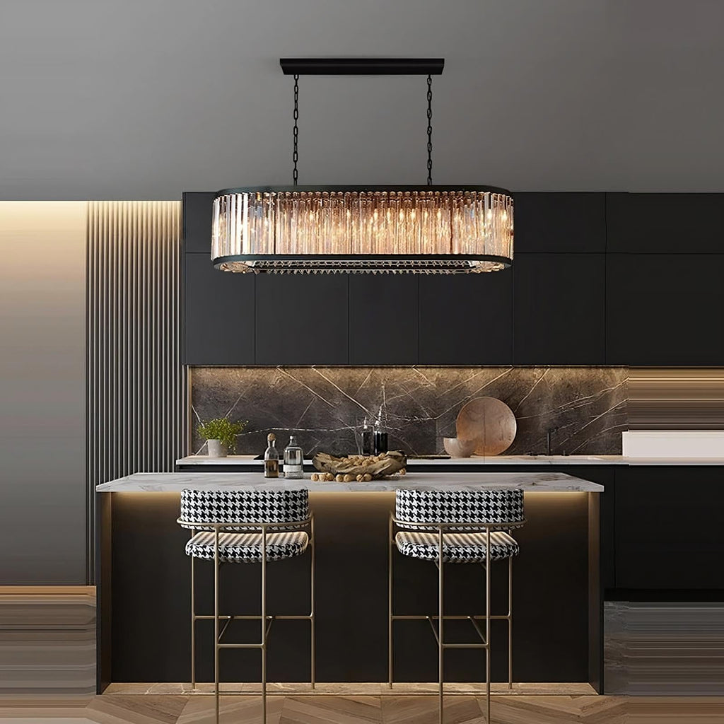 Gio Amber Crystal Dining Chandelier - fovolighting