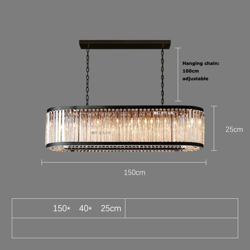 Gio Amber Crystal Dining Chandelier - fovolighting