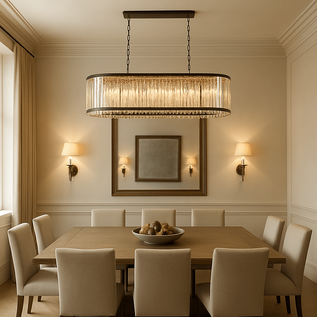 Gio Amber Crystal Dining Chandelier - fovolighting