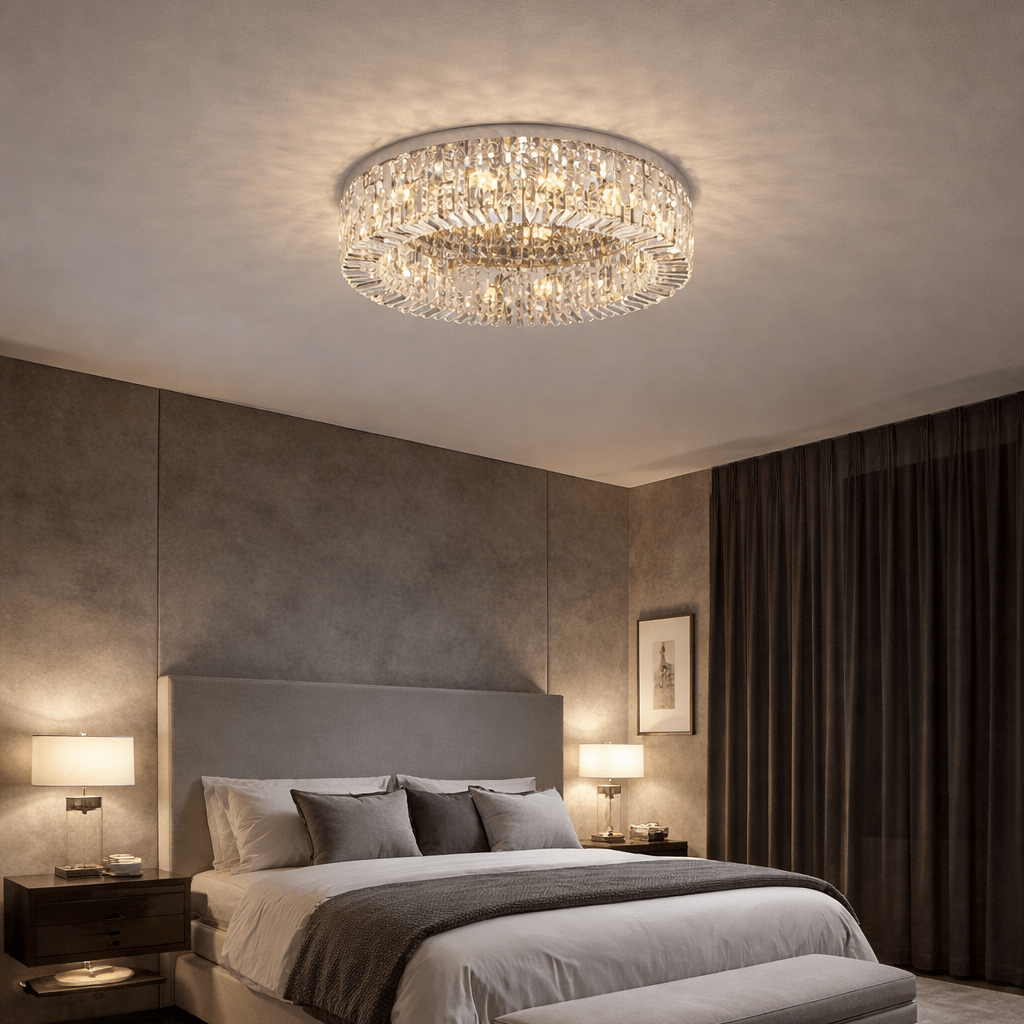 Gio Crystal Flush Mount Ceiling Chandelier - fovolighting