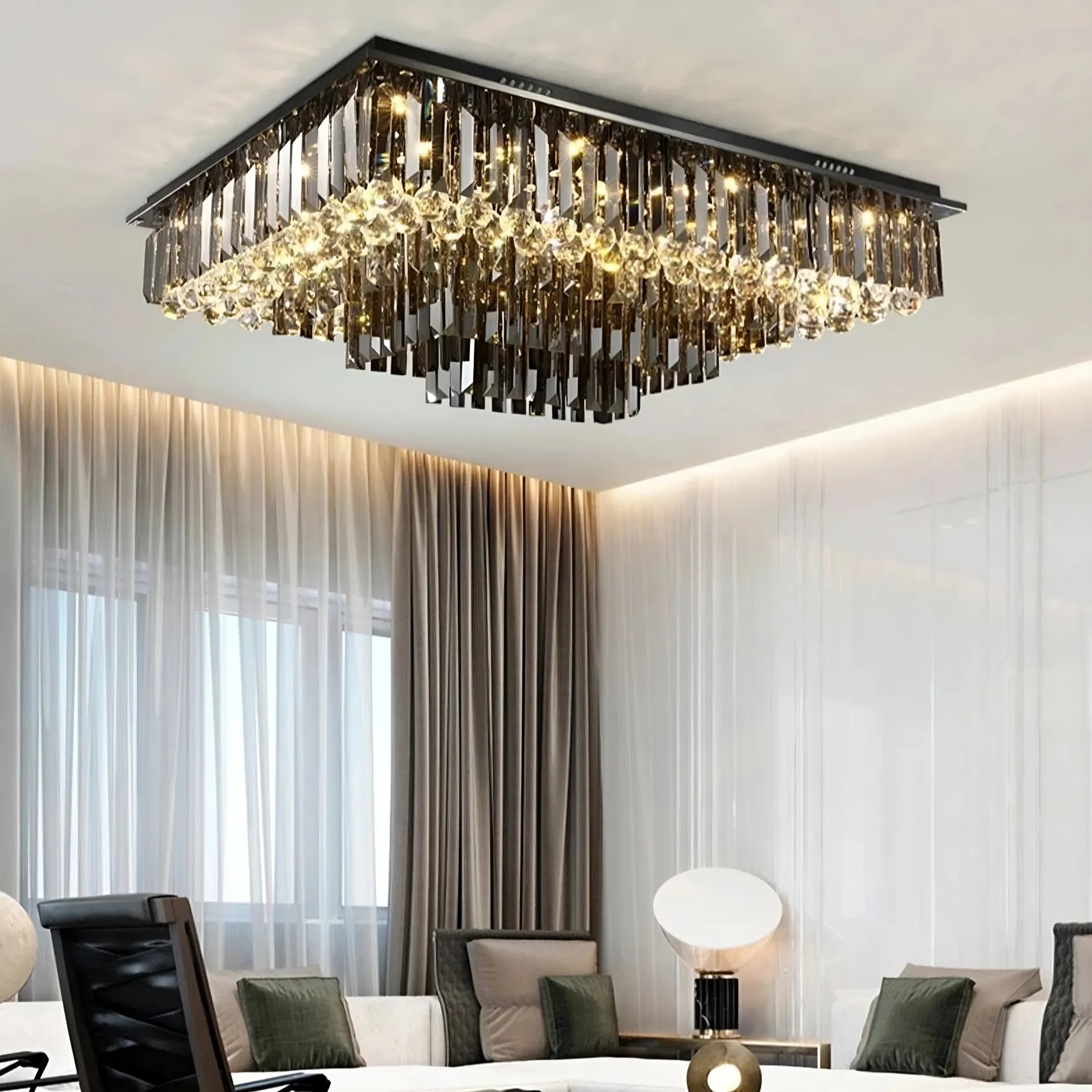 Gio Crystal Flush Mount Chandelier - fovolighting