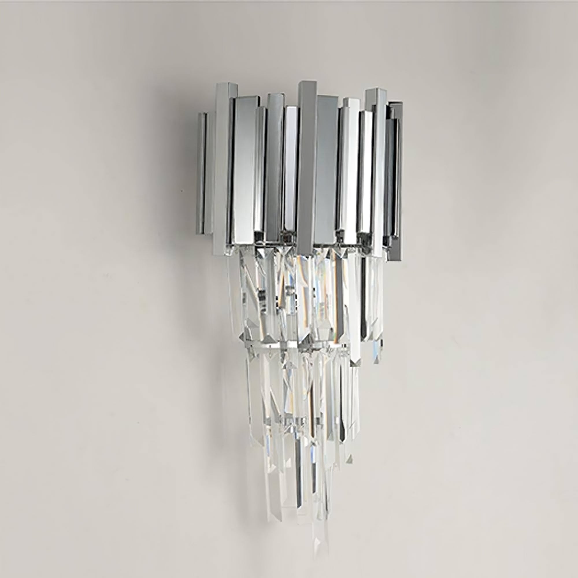 Gio Crystal & Steel Sconce - fovolighting