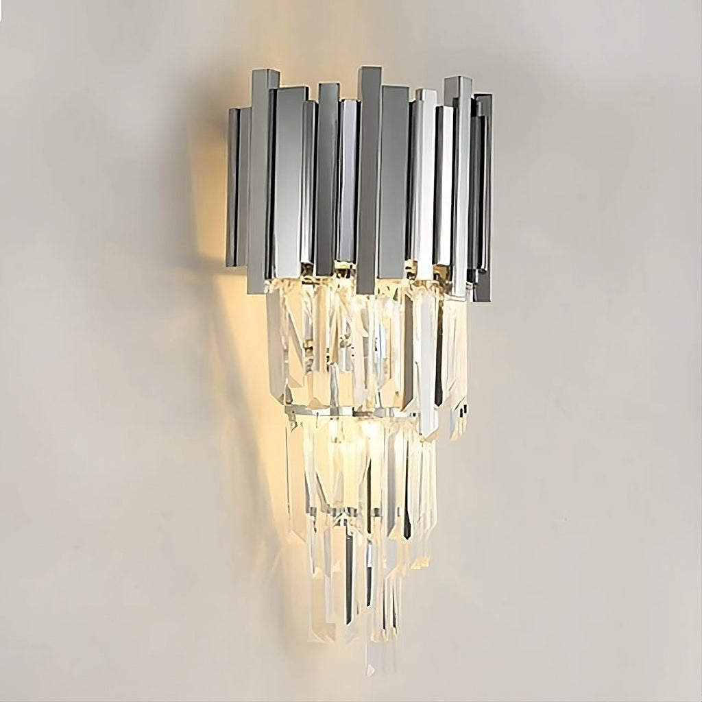 Gio Crystal & Steel Sconce - fovolighting