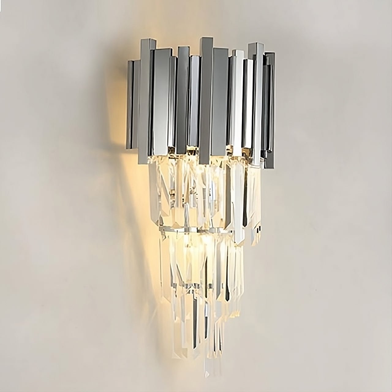 Gio Crystal & Steel Sconce - fovolighting