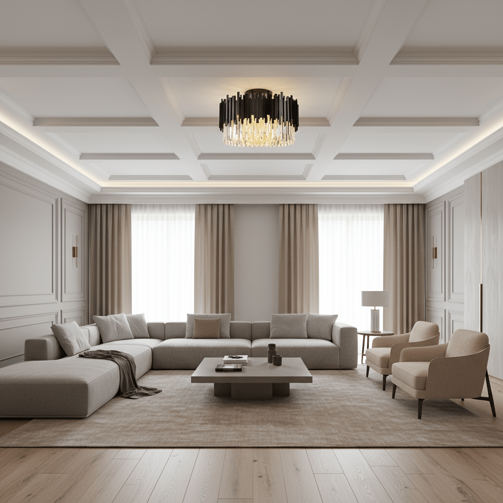 Gio Modern Black Flush Mount Chandelier - fovolighting