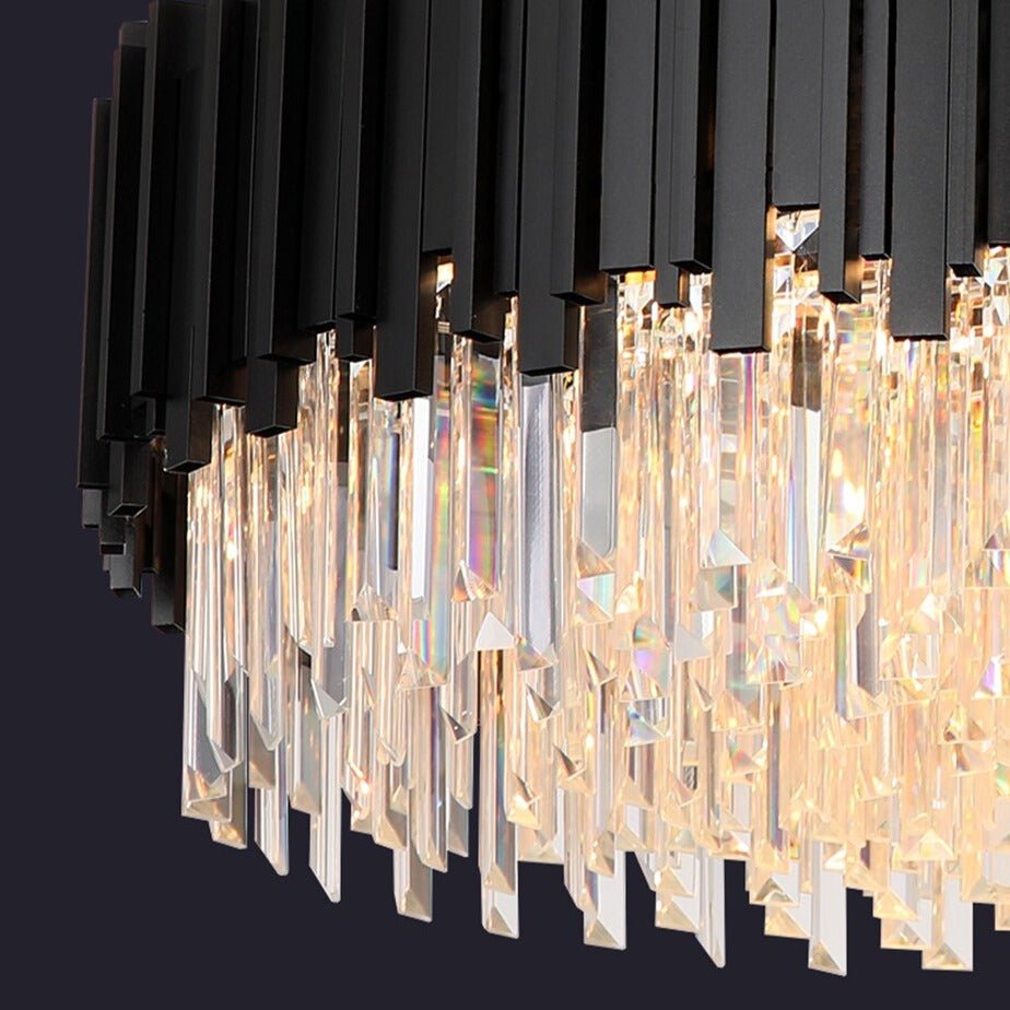 Gio Modern Black Flush Mount Chandelier - fovolighting