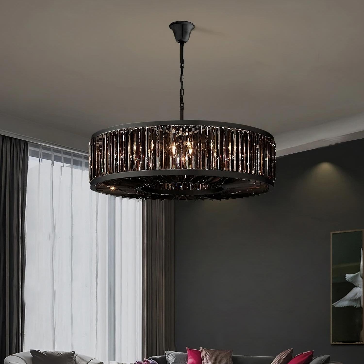 Gio Smoke Crystal Chandelier - fovolighting