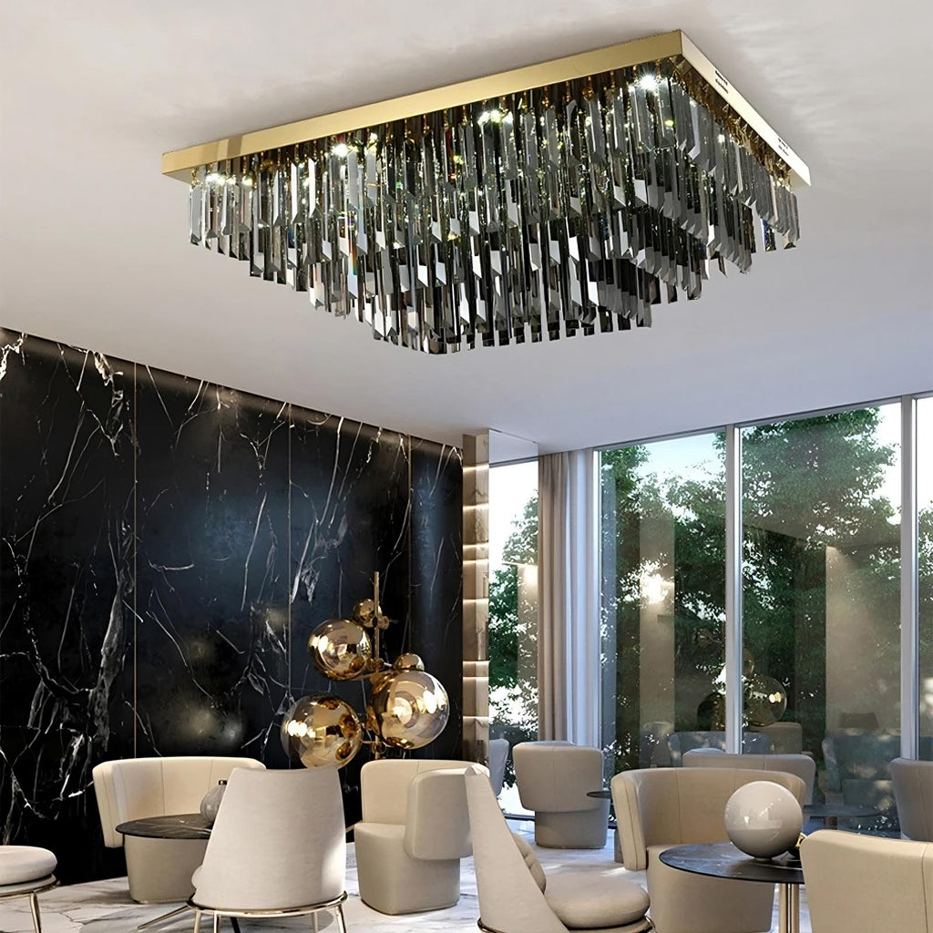 Gio Smoke Grey Crystal Chandelier - fovolighting