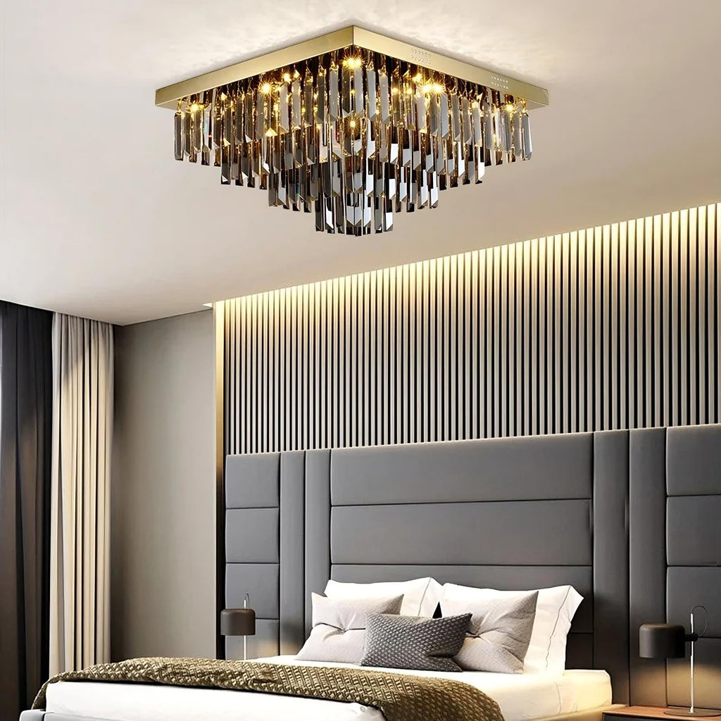 Gio Smoke Grey Crystal Chandelier - fovolighting