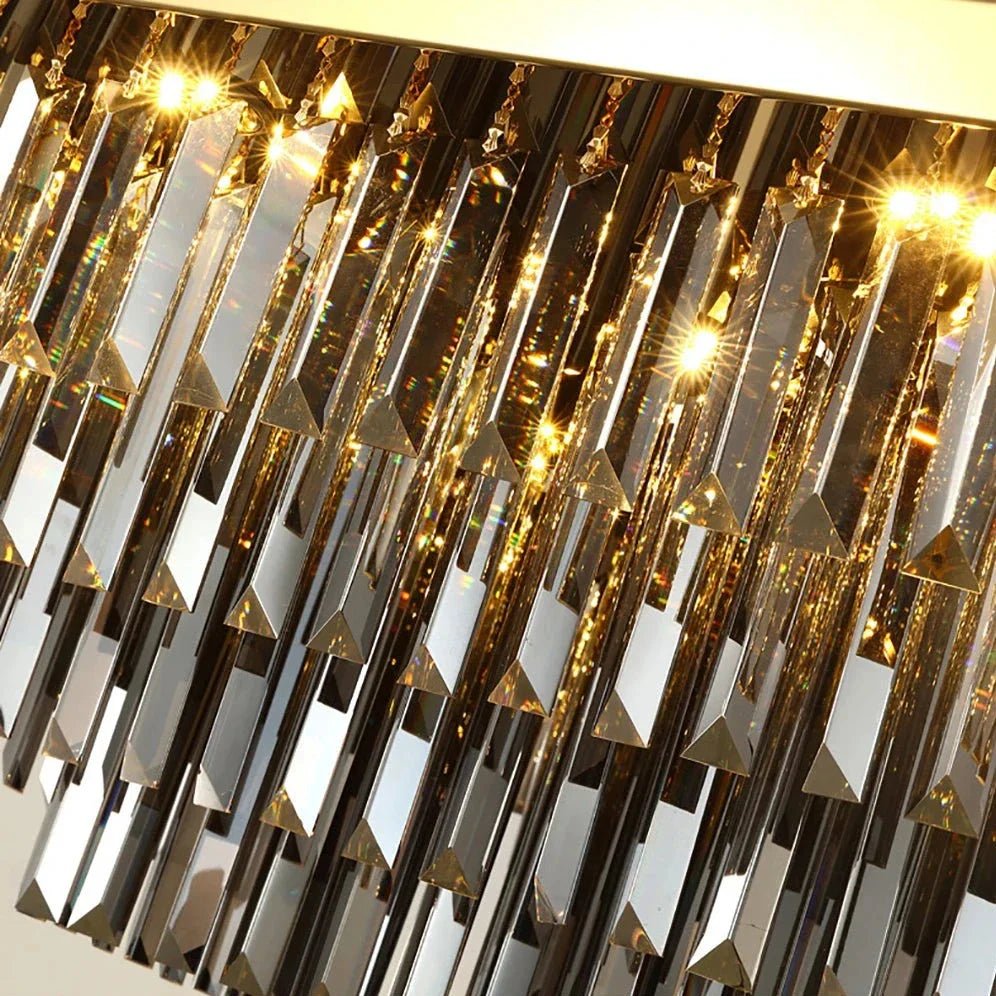 Gio Smoke Grey Crystal Chandelier - fovolighting