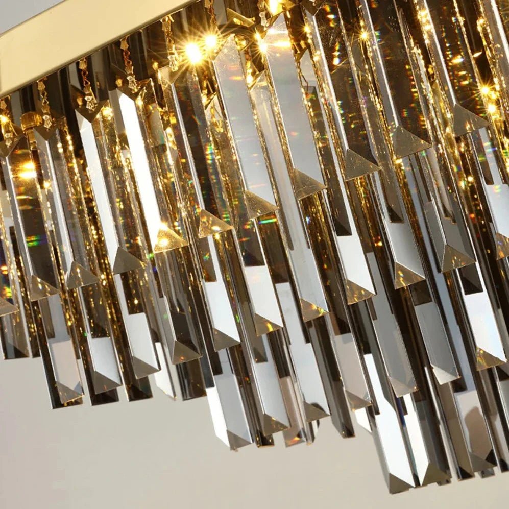 Gio Smoke Grey Crystal Chandelier - fovolighting