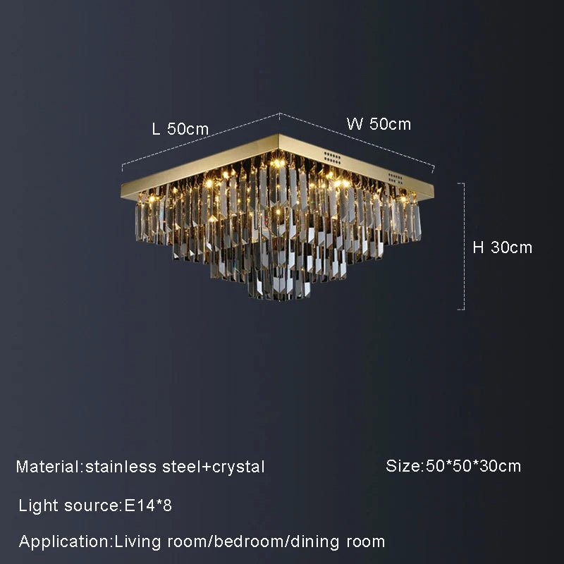 Gio Smoke Grey Crystal Chandelier - fovolighting