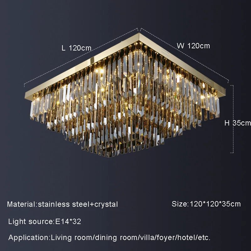 Gio Smoke Grey Crystal Chandelier - fovolighting