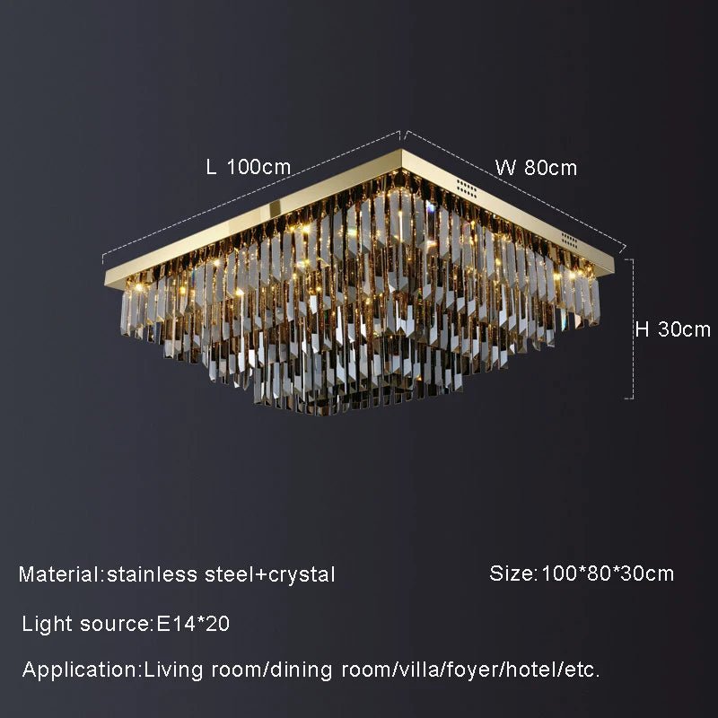 Gio Smoke Grey Crystal Chandelier - fovolighting