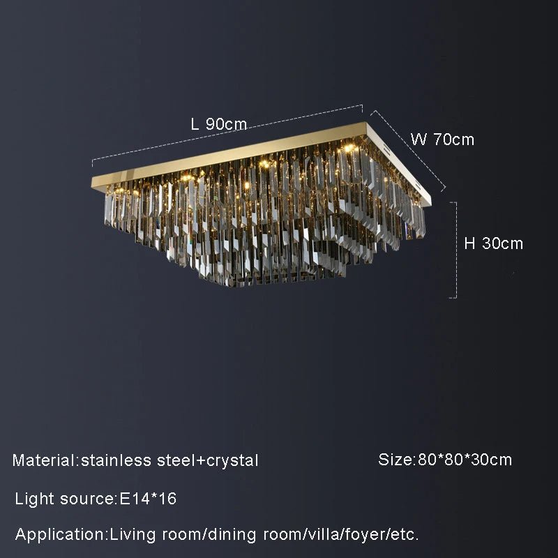 Gio Smoke Grey Crystal Chandelier - fovolighting