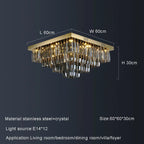 Gio Smoke Grey Crystal Chandelier - fovolighting
