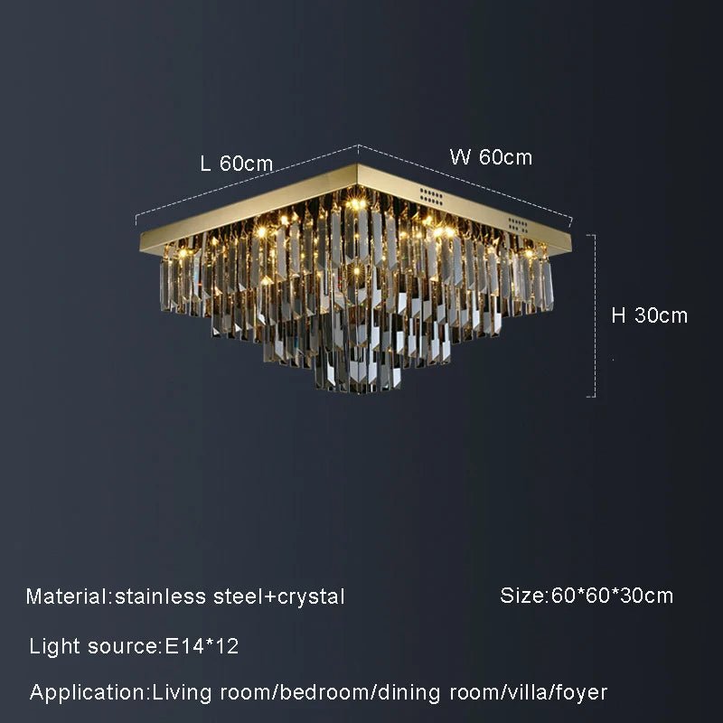 Gio Smoke Grey Crystal Chandelier - fovolighting