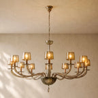 Giulien Amber Glass Round Chandelier - 34’’