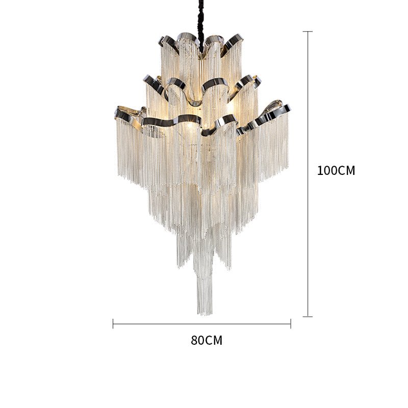 Gladys Aluminum Chain Tassel Stream Chandelier - fovolighting