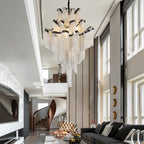 Gladys Aluminum Chain Tassel Stream Chandelier - fovolighting