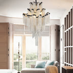 Gladys Aluminum Chain Tassel Stream Chandelier - fovolighting