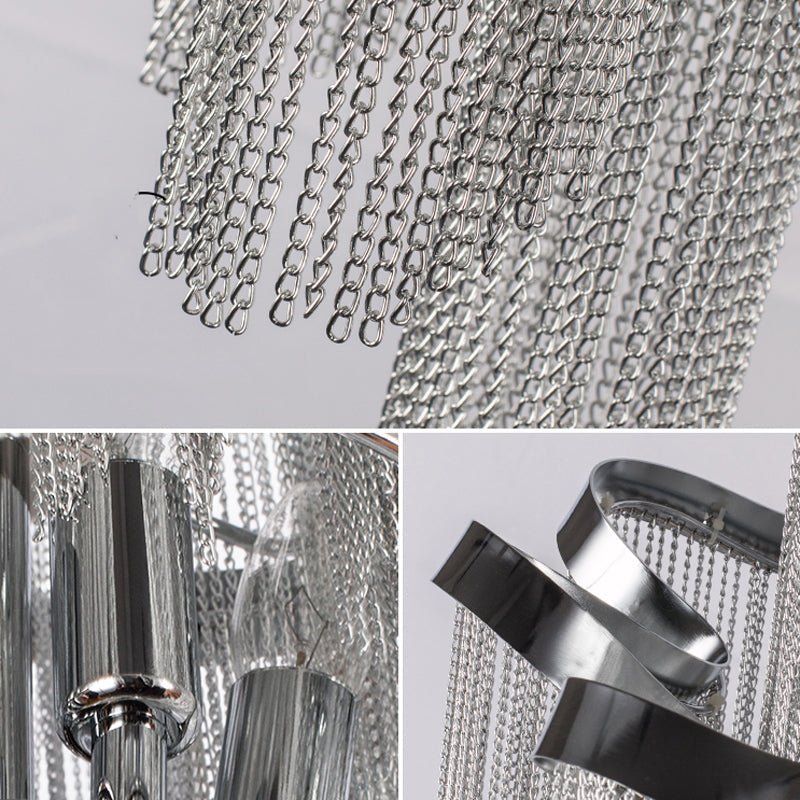 Gladys Aluminum Chain Tassel Stream Chandelier - fovolighting