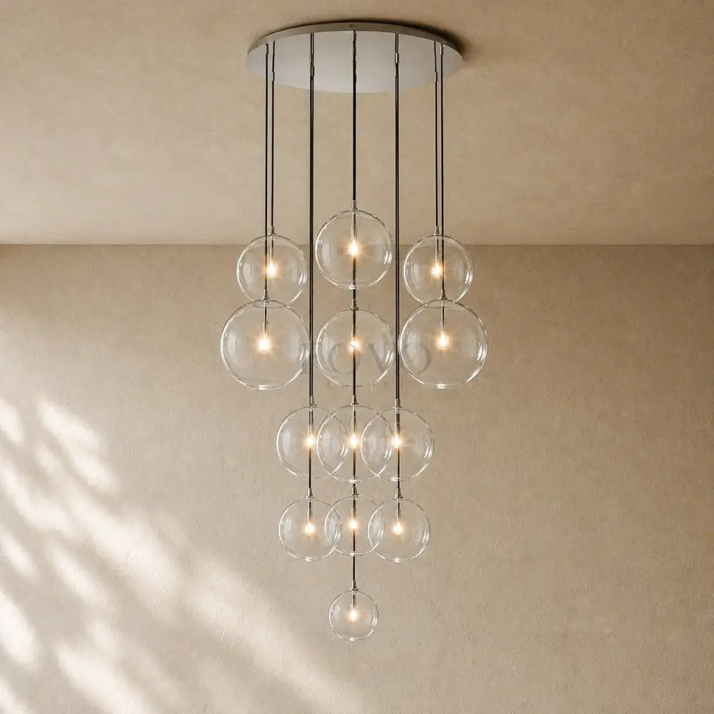Glass Globe Cluster Chandelier
