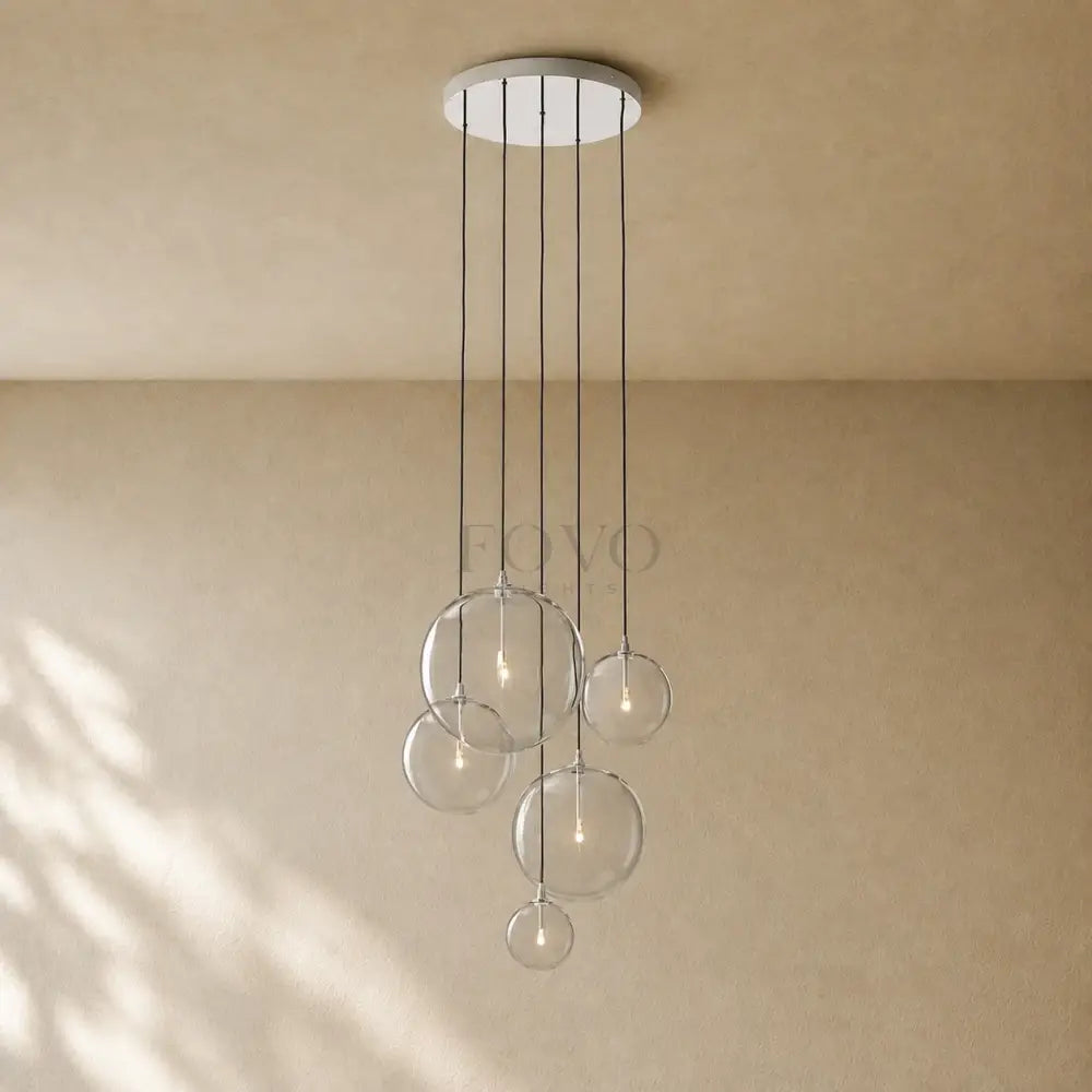 Glass Globe Cluster Chandelier