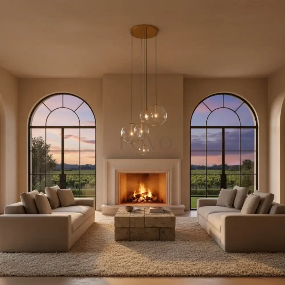 Glass Globe Cluster Chandelier