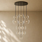 Glass Globe Cluster Chandelier - Bronze / 44’’