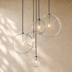Glass Globe Cluster Chandelier - Polished Nickel / 24’’