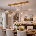 Glass Globe Linear Chandelier - fovolighting