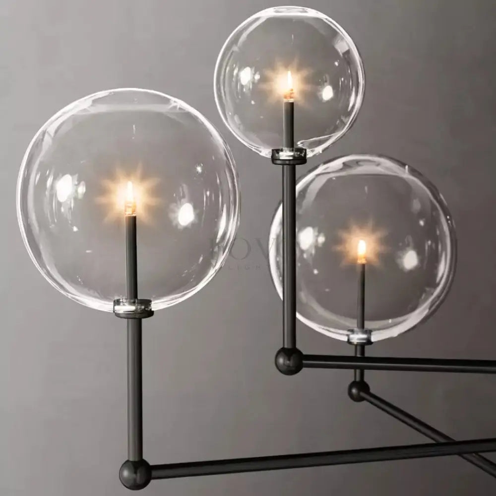 Sierra Glass Glass Globe Mobile Three-Arm Chandelier 46"