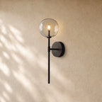 Glass Globe Mobile Wall Sconce - Matte Black / 1 light