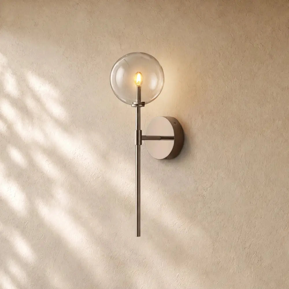 Glass Globe Mobile Wall Sconce - Polished Nickel / 1 light
