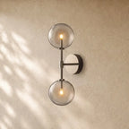 Glass Globe Mobile Wall Sconce - Polished Nickel / 2 lights