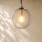 Glass Globe Pendant Light 6’’ 10’’ 14’’ - Lacquered Burnished Brass / 6’’